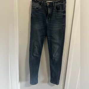 Zara High Waisted Blue Skinny Jeans